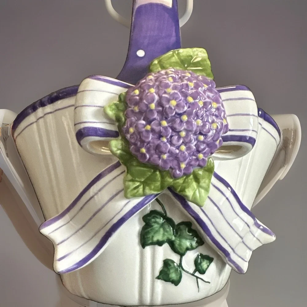 Bella Casa by Ganz Decorative Basket Floral Bow Handles Oval 8
